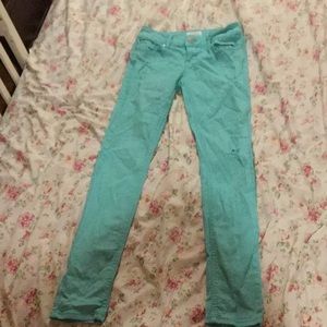 Aeropostale woman’s mint blue ripped jeans